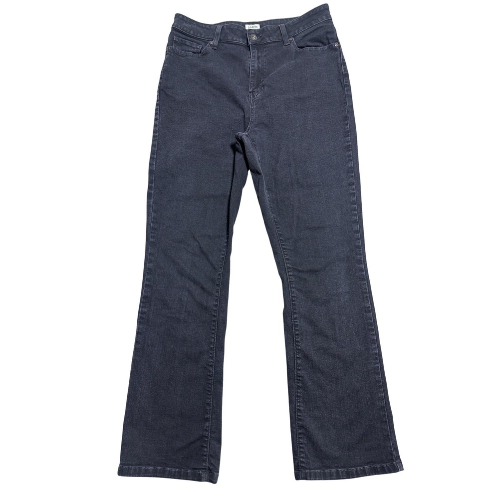 L.L.Bean Jeans Womens 12‎ Regular Black Classic Fit Stretch Denim Straight Leg